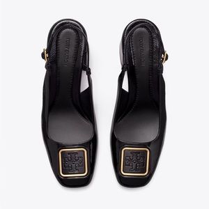 Tory Burch Sling Back patent leather shoes. Worn twice. Excellent condition.